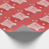 はっきりした赤いハートラブデザイン – 完璧なカスタムGi ラッピングペーパー (角)