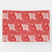 はっきりした赤いハートラブデザイン – 完璧なカスタムGi 横断幕 (横)