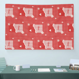 はっきりした赤いハートラブデザイン – 完璧なカスタムGi 横断幕