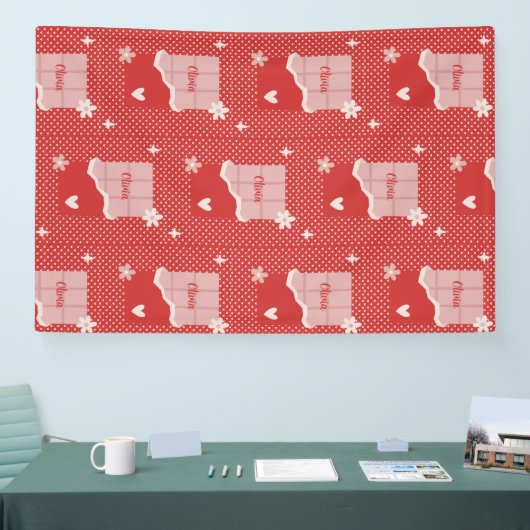 はっきりした赤いハートラブデザイン – 完璧なカスタムGi 横断幕 (トレードショー)