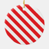 はっきりした赤と白クリスマス飾り セラミックオーナメント (裏面)