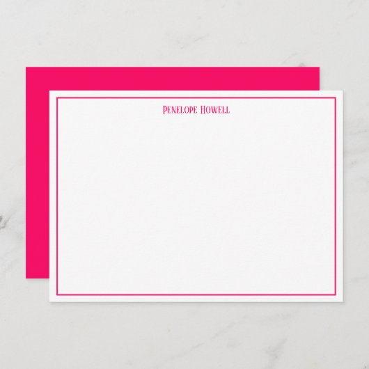 はっきりした赤と白パーソナライズされたメモカード 招待状 (正面/裏面)