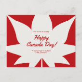 はっきりした赤と白モダン葉 シーズンポストカード (正面)