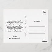 はっきりした赤モダン写真メリークリスマス金ゴールド 箔シーズンポストカード (裏面)