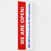 はっきりした赤白青は営業している 横断幕 (縦)