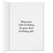 はっきりした赤、フェイク金ゴールド55番目の誕生日（名刺あり） (内側 (右))