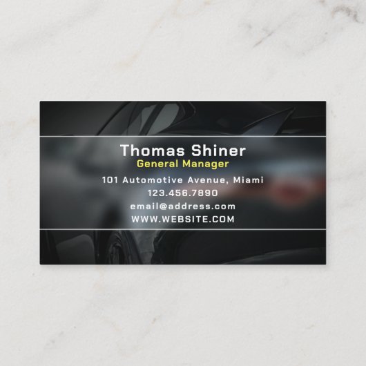 はっきりした車のスタイル 名刺 (裏面)