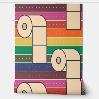 はっきりした転がトイレストライプ付き 壁紙