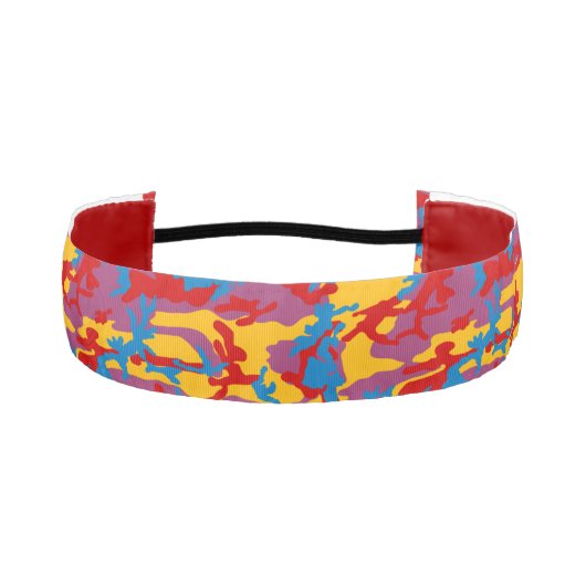 はっきりした迷彩柄パターン アスレチックヘッドバンド (正面)