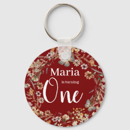 はっきりした野素朴花フローラベビー誕生日 キーホルダー