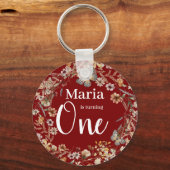 はっきりした野素朴花フローラベビー誕生日 キーホルダー (裏面)