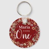 はっきりした野素朴花フローラベビー誕生日 キーホルダー (裏面)