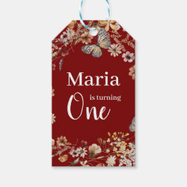 はっきりした野素朴花フローラベビー誕生日 ギフトタグ