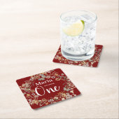 はっきりした野素朴花フローラベビー誕生日 スクエアペーパーコースター (インサイチュ)