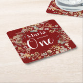 はっきりした野素朴花フローラベビー誕生日 スクエアペーパーコースター (アングル)