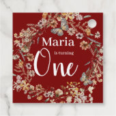 はっきりした野素朴花フローラベビー誕生日 フェイバータグ (裏面)