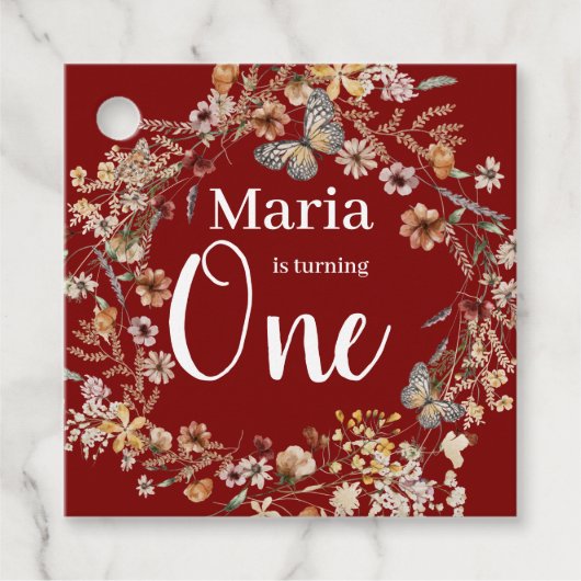はっきりした野素朴花フローラベビー誕生日 フェイバータグ (正面)