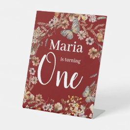 はっきりした野素朴花フローラベビー誕生日 台座サイン