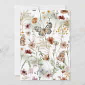 はっきりした野素朴花フローラベビー誕生日 招待状 (裏面)