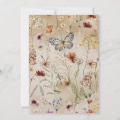 はっきりした野素朴花フローラベビー誕生日 招待状 (裏面)