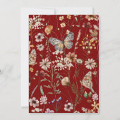 はっきりした野素朴花フローラベビー誕生日 招待状 (裏面)