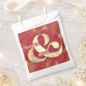 はっきりした金ゴールドエレガントピンクマゼンタカスタムウェディング フェイバーバッグ (クリップ留めされた状態)