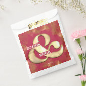 はっきりした金ゴールドエレガントピンクマゼンタカスタムウェディング フェイバーバッグ (封をした状態)