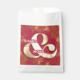 はっきりした金ゴールドエレガントピンクマゼンタカスタムウェディング フェイバーバッグ