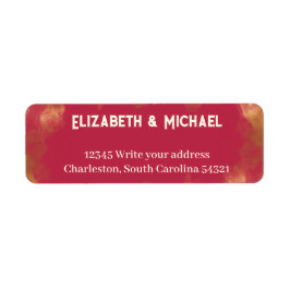 はっきりした金ゴールドエレガントピンクマゼンタカスタムウェディング ラベル