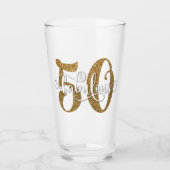 はっきりした金ゴールドグリッター50と素晴らしい誕生日 タンブラーグラス (正面)
