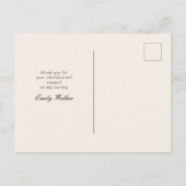 はっきりした金ゴールドスクリプトの卒業発表写真 案内ポストカード (裏面)