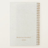 はっきりした金ゴールドスクリプトタイポグラフィパーソナライズされたアイボリー プランナー手帳 (裏面)