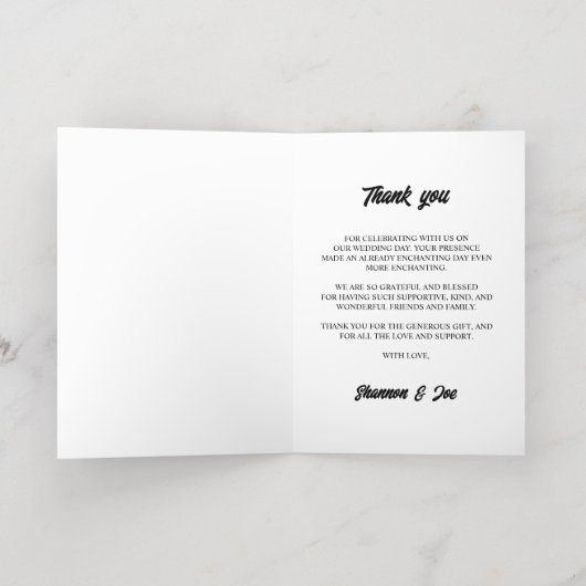 はっきりした金ゴールドス結婚クリプトの写真コラージュ 箔グリーティングカード (内側レイダウン)