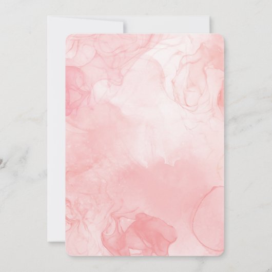 はっきりした金ゴールドフローラ春開花婚約パーティ 招待状 (裏面)