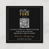 はっきりした金ゴールド卒業スタイリッシュ大学基金 エンクロージャーカード (裏面)