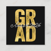 はっきりした金ゴールド卒業スタイリッシュ大学基金 エンクロージャーカード (正面)