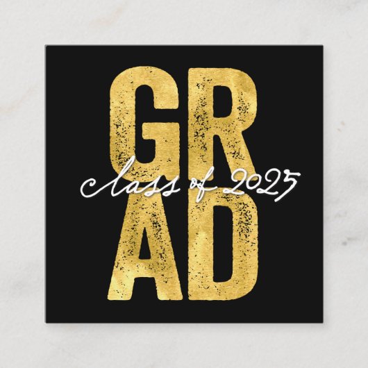 はっきりした金ゴールド卒業スタイリッシュ大学基金 エンクロージャーカード (正面)