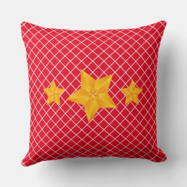 はっきりした金ゴールド星/赤いストライプ装飾用クッション クッション