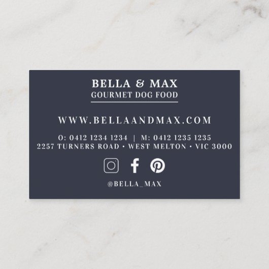 はっきりした金ゴールド犬の骨パターン 名刺 (裏面)