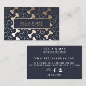 はっきりした金ゴールド犬の骨パターン 名刺 (正面/裏面)