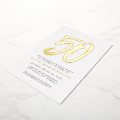 はっきりした金ゴールド50エレガントth birthday party foil invitat 箔招待状 (回転した状態)