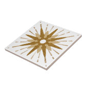 はっきりした金ゴールド&ホワイトスターバスト タイル (側面)