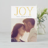 はっきりした金ゴールドJOYクリスマスフォト 箔シーズンカード (立ち正面)