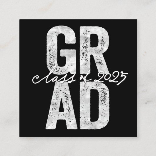 はっきりした銀スタイリッシュ卒業大学基金 エンクロージャーカード (正面)