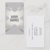 はっきりした銀モダン及びライトグレー幾何デザイン 名刺 (正面/裏面)