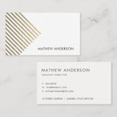 はっきりした銀モダン角線ストライプの模様 名刺 (正面/裏面)