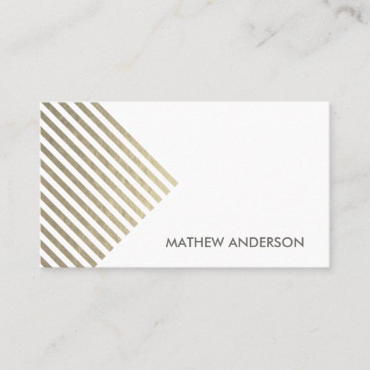 はっきりした銀モダン角線ストライプの模様 名刺 (正面)