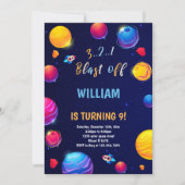 はっきりした銀河系テーマ子供へ 招待状 (正面)