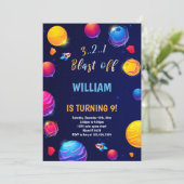 はっきりした銀河系テーマ子供へ 招待状 (スタンド正面)