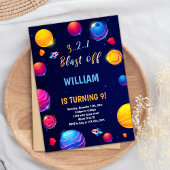 はっきりした銀河系テーマ子供へ 招待状